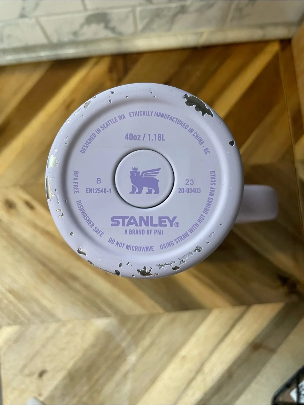 Stanley Purple Stainless Steel Tumbler with Handle and Straw - Picture 3 of 4